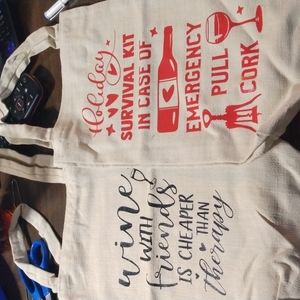 2 canvas wine bags